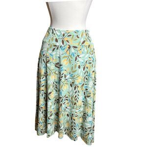 J Jill Skirt Womens Small Mint Green Mesh Printed Hi Low Y2k
